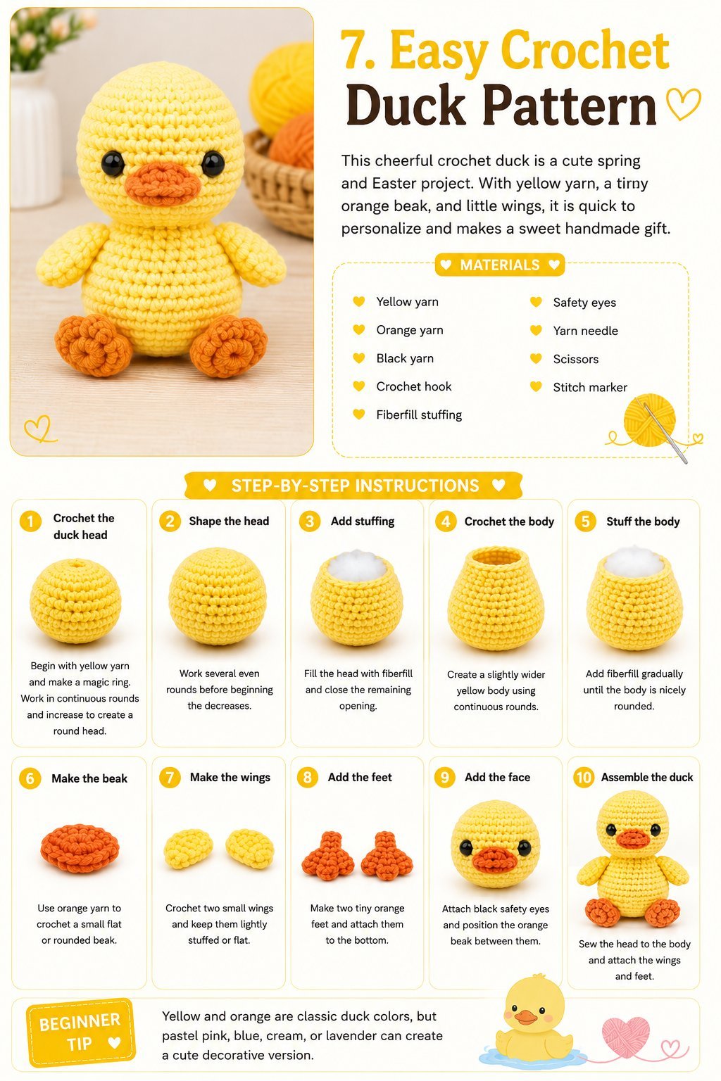 7. Easy Crochet Duck Pattern