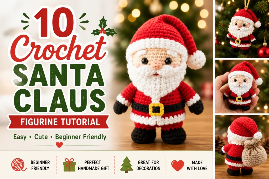 10 Crochet Santa Claus Ideas & Tutorials for Christmas