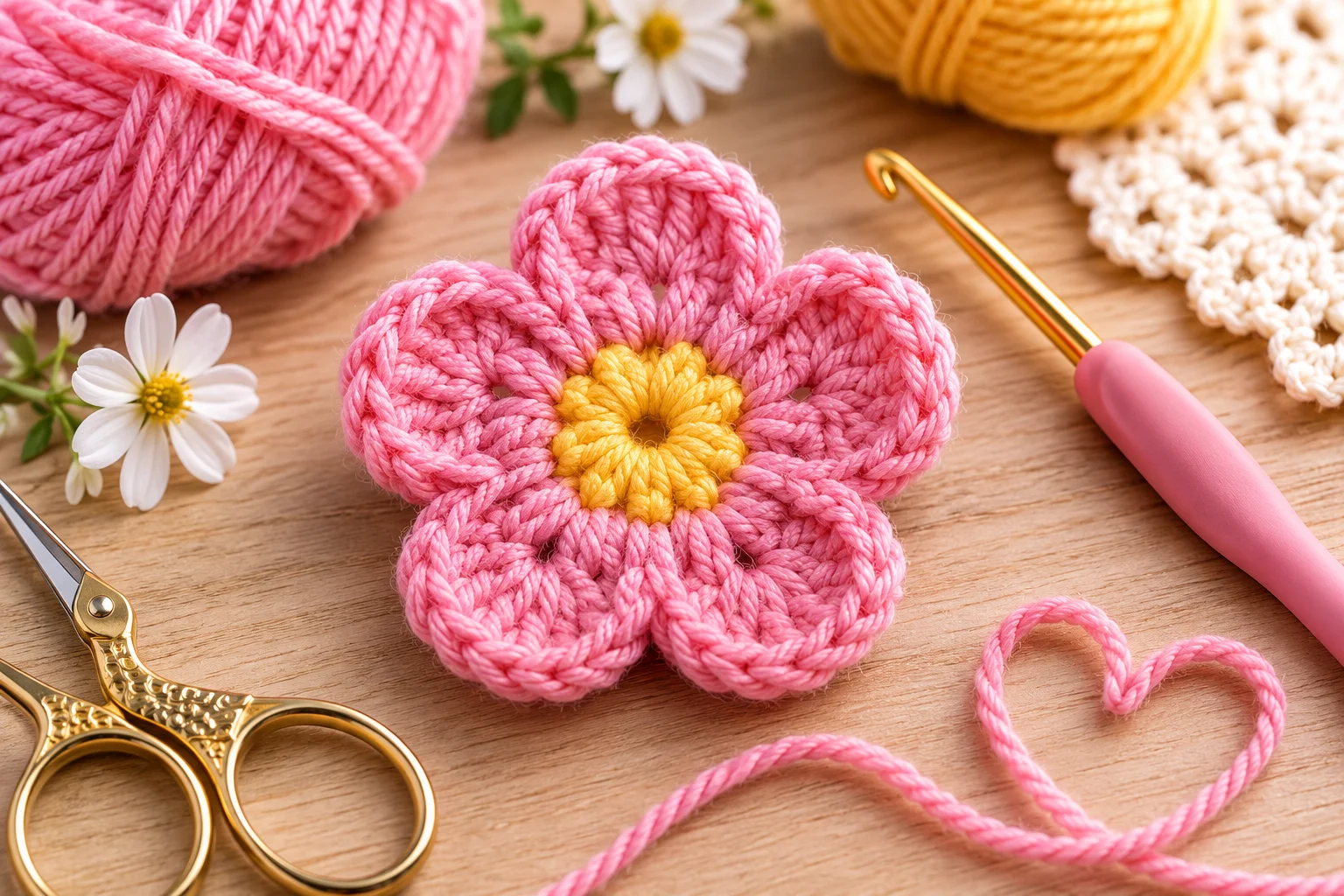 Easy Crochet Flower Pattern for Beginners