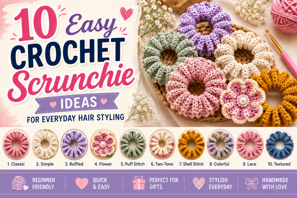 10 Easy Crochet Scrunchie Ideas for Everyday Hair Styling
