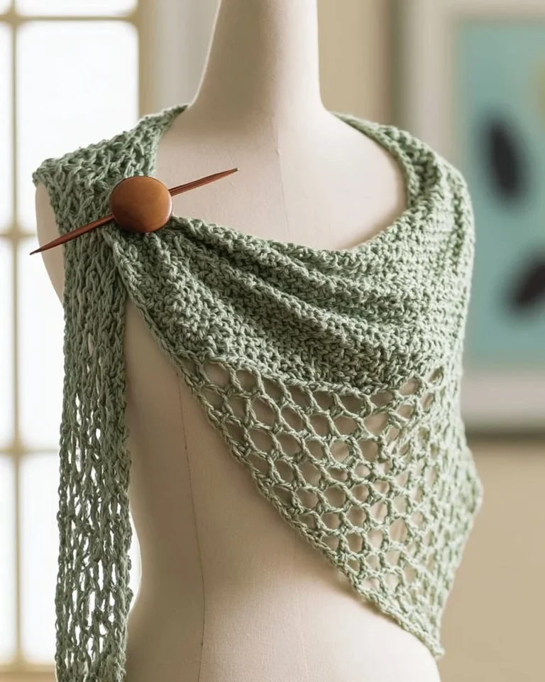 Airy lace shawl pattern for a lightweight wrap showcasing intricate design.