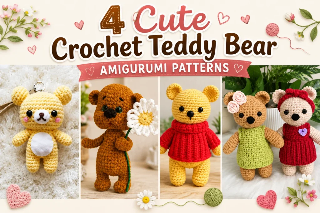 4 Cute Crochet Teddy Bear Amigurumi Patterns