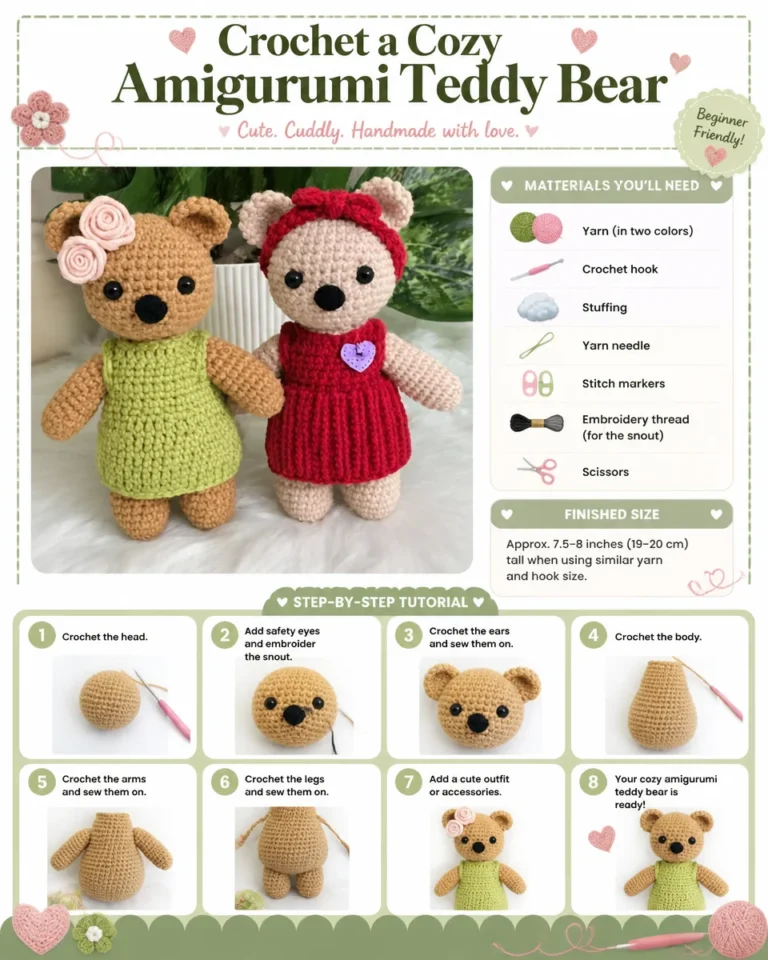 Cozy amigurumi teddy bear crochet pattern for crafting enthusiasts