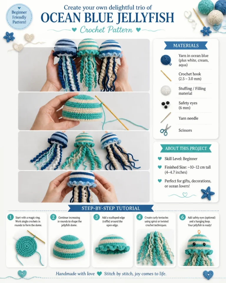 DIY Ocean Blue Jellyfish Trio crafting project