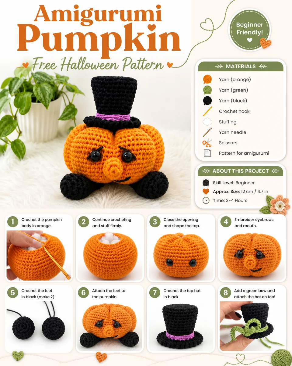 Amigurumi Pumpkin Free Halloween Pattern