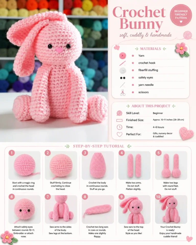 5. Crochet Bunny: Soft, Cuddly & Handmade
