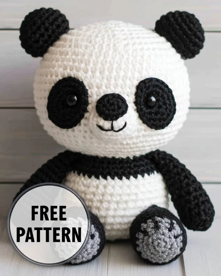 Crochet panda amigurumi pattern tutorial for beginners