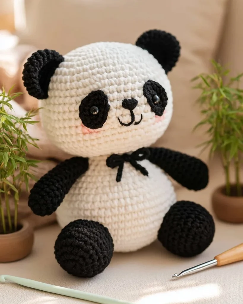 A colorful assortment of crochet plushies including animals and toys.