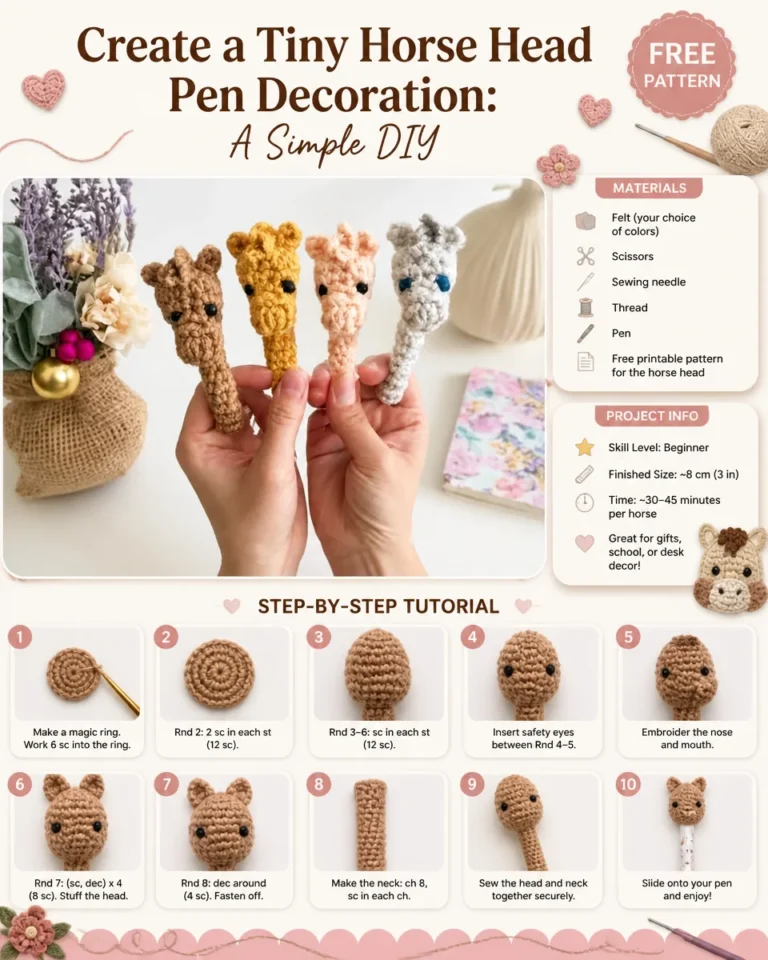 DIY tiny horse head decoration tutorial for pens