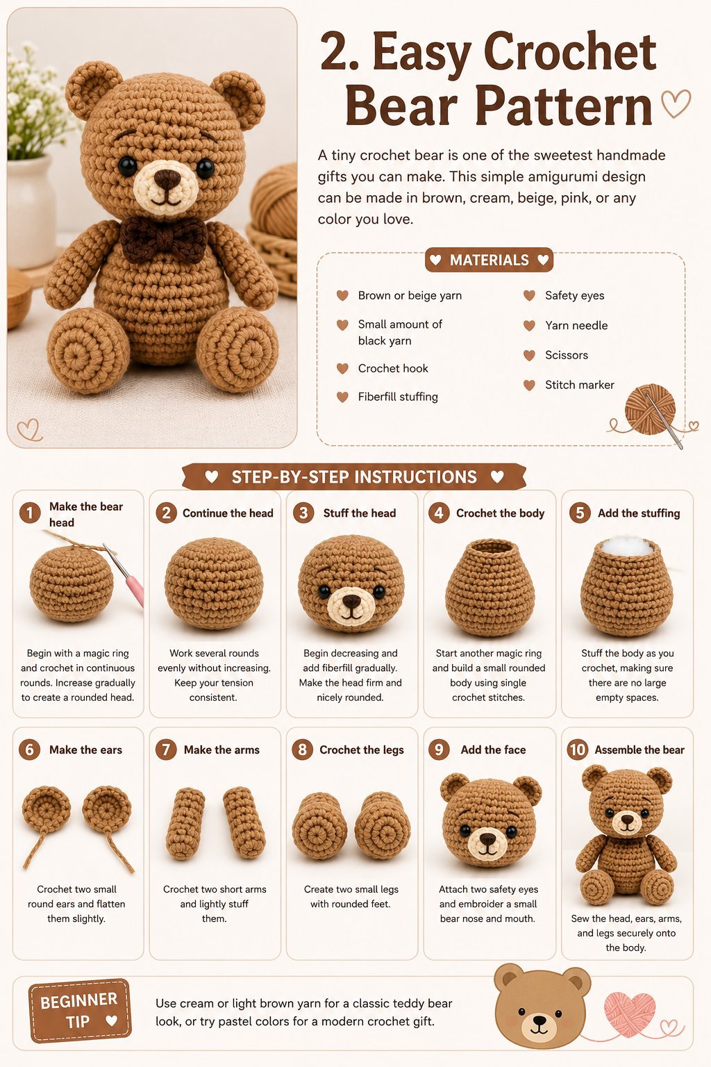 2. Easy Crochet Bear Pattern
