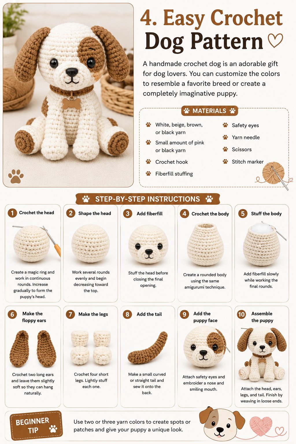 4. Easy Crochet Dog Pattern