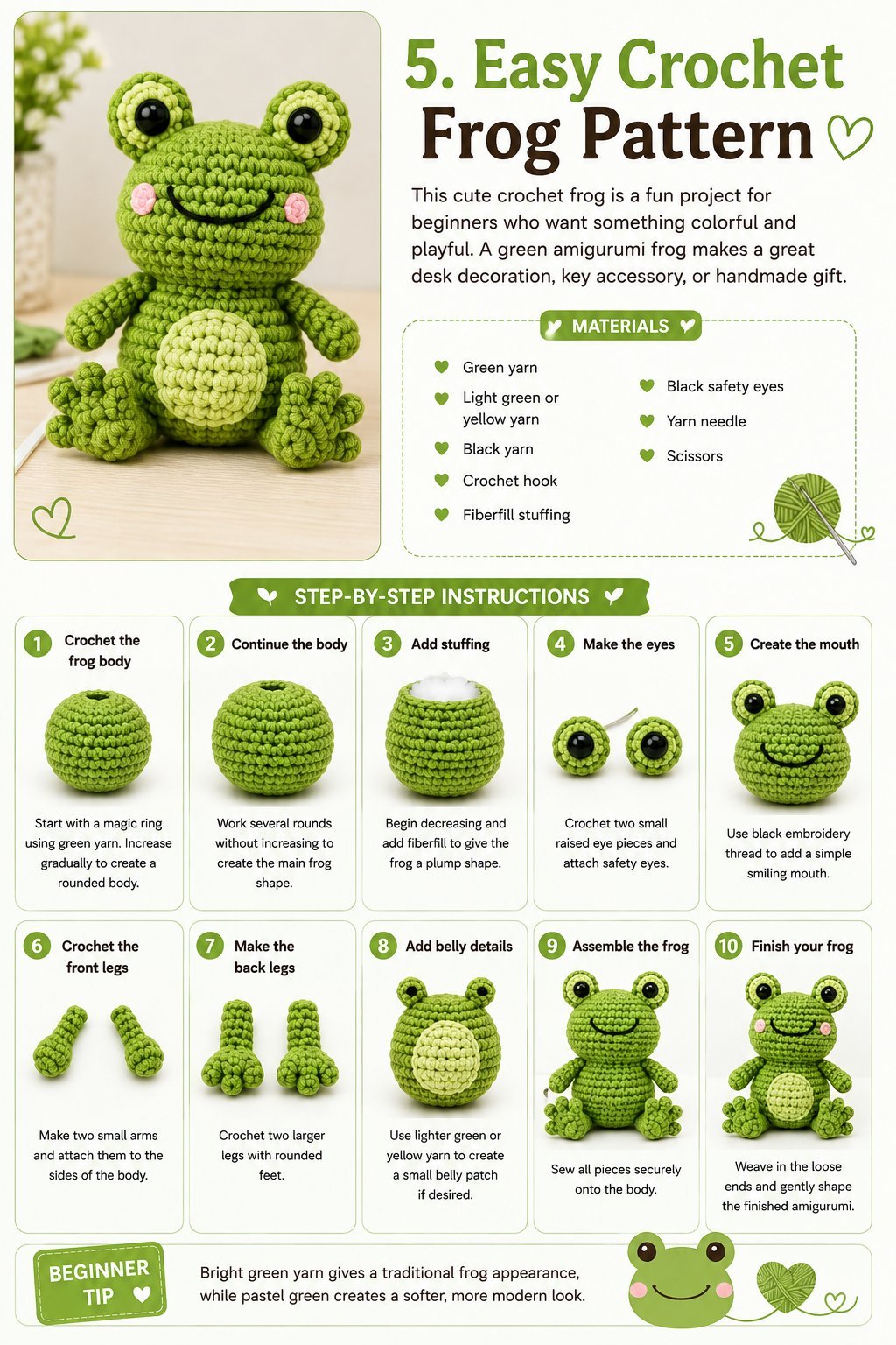 5. Easy Crochet Frog Pattern