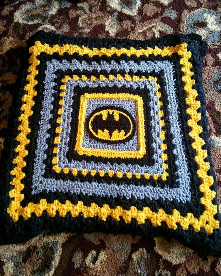 Free crochet Batman blanket pattern for a cozy amigurumi project