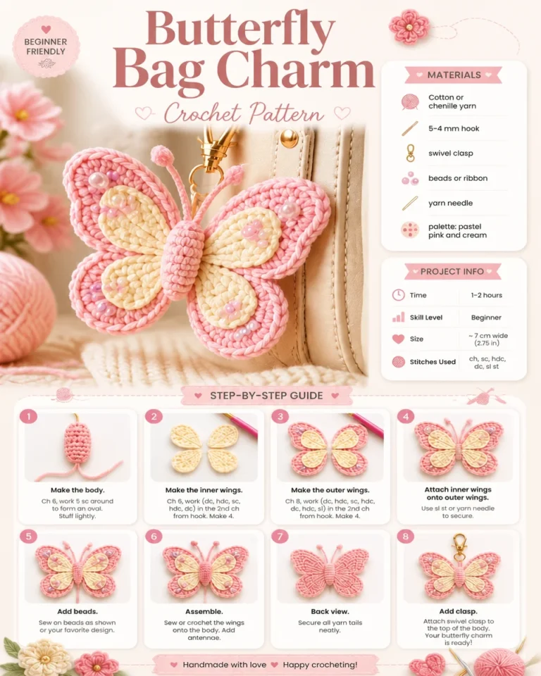 DIY butterfly bag charm tutorial for a unique accessory