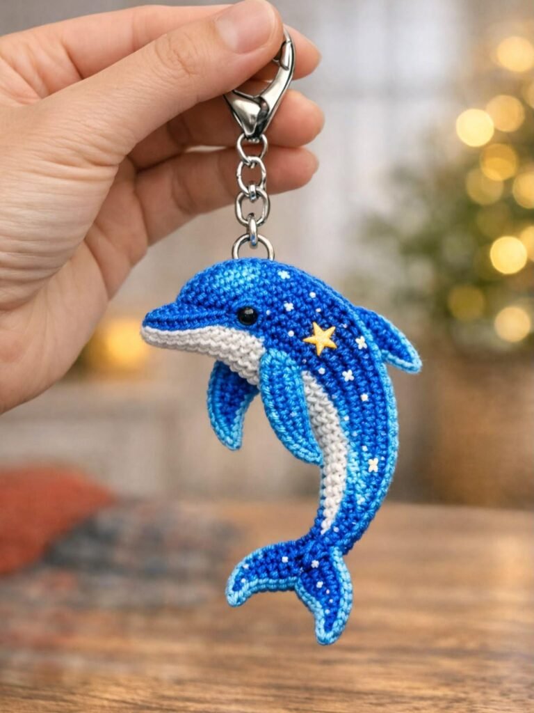 Easy Crochet Dolphin Keychain