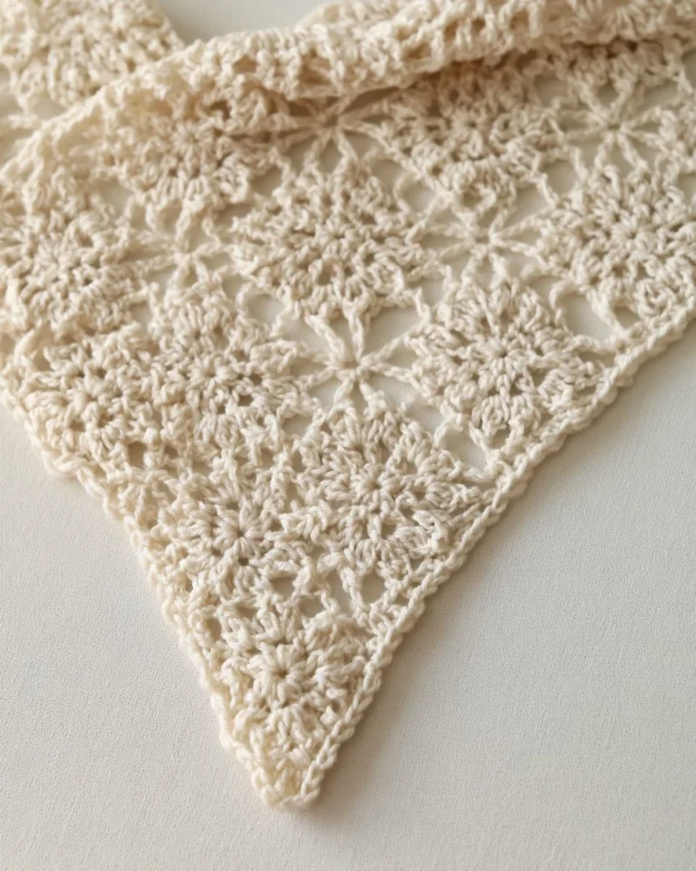 Modern crochet bandana pattern for stylish accessory making.