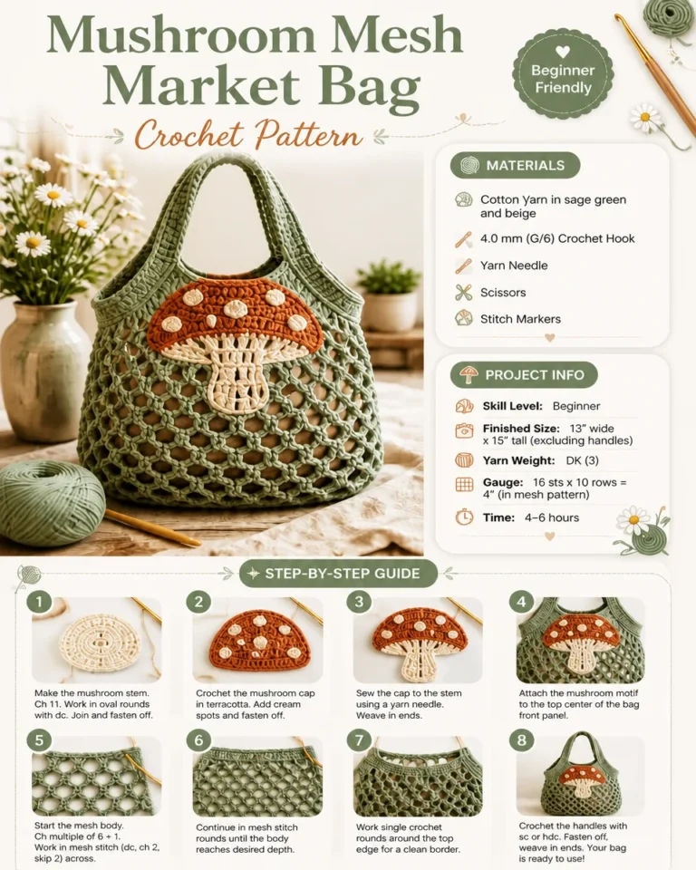 Eco-friendly shopping bag made from mushroom-based mesh material