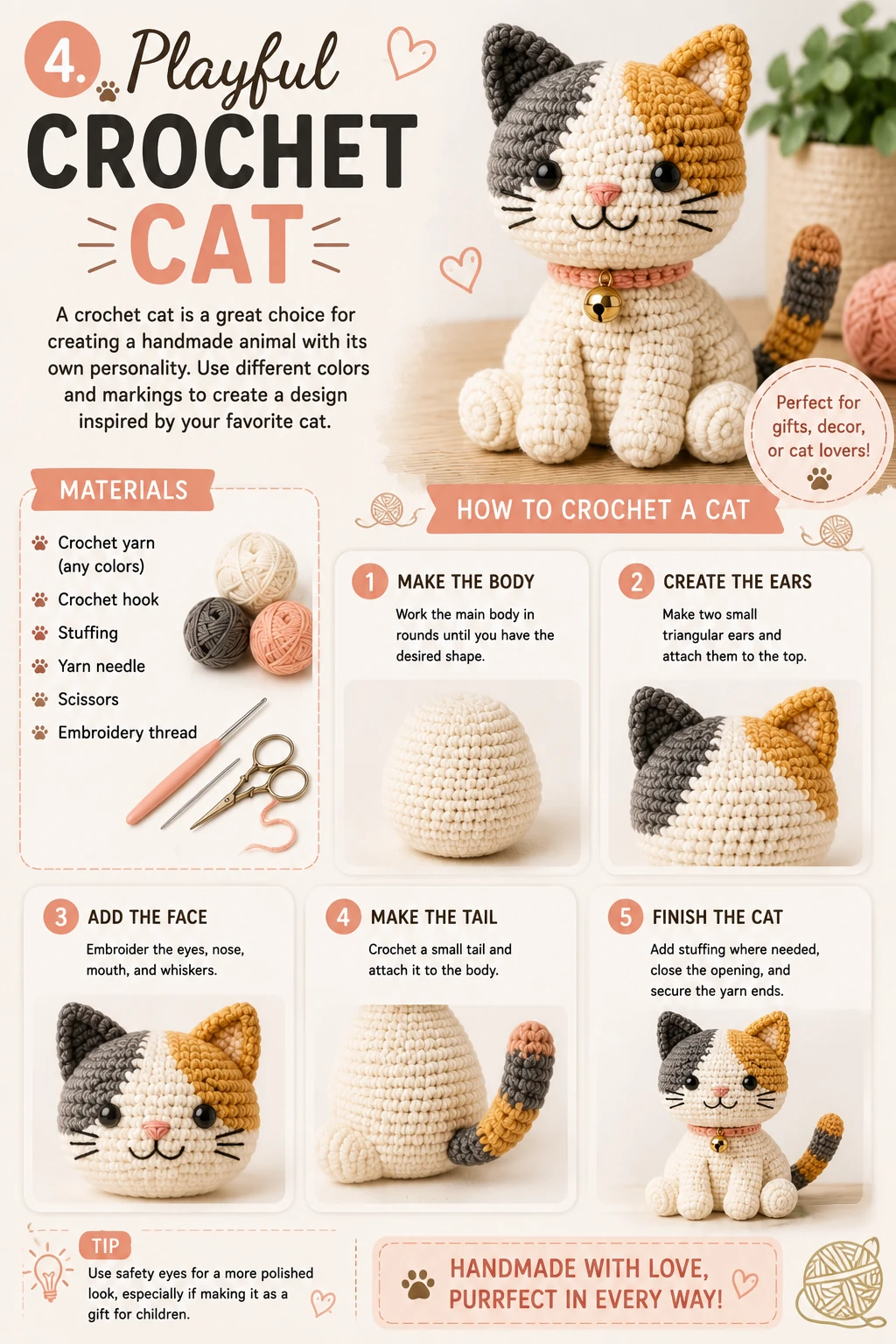 4. Playful Crochet Cat