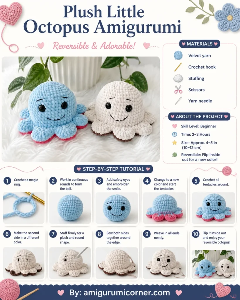 Tiny Plush Octopus Amigurumi Pattern for crochet enthusiasts