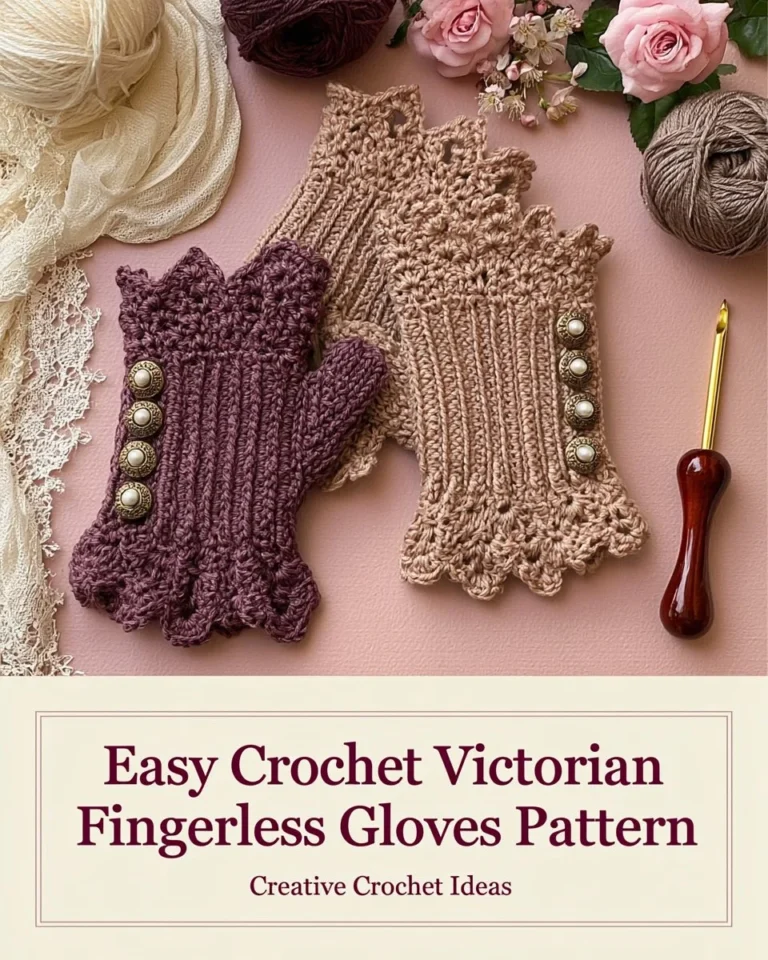 Victorian crochet fingerless gloves pattern tutorial