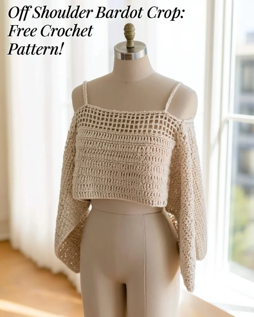 Winter tube crochet corset top pattern featuring intricate design.